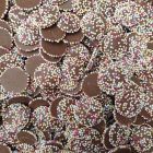 Hannah's retro brown milk chocolate flavour buttons with jazzie sprinkles on the top!
