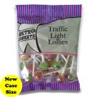 A full case of wholesale bagged sweets, Traffic Light Lollies prepacked sweets bags