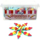 A wholesale tub of gummy sweets shaped like mice in physchodelic colours!