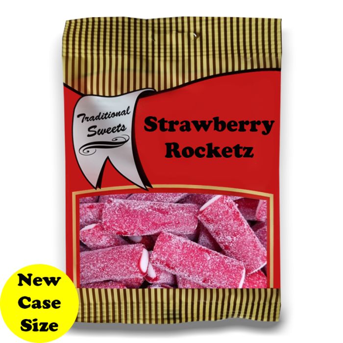 Fizzy Strawberry Rocketz 140g - Wholesale Bagged Sweets - Wholesale ...