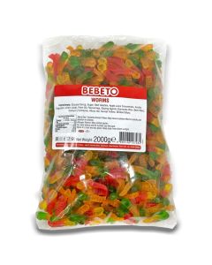 Wholesale Sweets - A bulk 2kg bag of Halal jelly worms