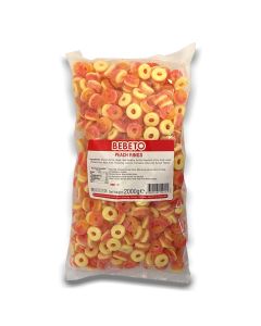 Wholesale Sweets - A bulk 2kg bag of halal peach rings