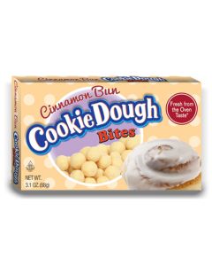 Wholesale American Sweets - Cinnamon Bun Cookie Dough Bites in a handy theatre box