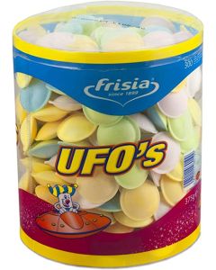 A wholesale tub of flying saucer sweets, edible paper with a sherbet filling