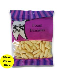 A full case of wholesale bagged sweets, Foam Bananas prepacked sweets bags