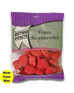 A full case of wholesale bagged sweets, Foam Strawberries prepacked sweets bags