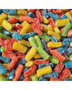 A full case of wholesale sweets, Halal Fizzy Assorted Pencils prepacked sweets bags