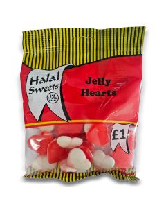 A full case of wholesale sweets, Halal Jelly Hearts prepacked sweets bags