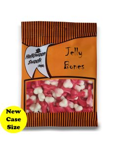 Wholesale Sweets - Spooky Halloween sweets in our Halloween themed bags, fruit flavour jellies shaped like bones