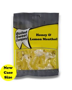 A full case of wholesale bagged sweets, Honey and Lemon Menthol prepacked sweets bags