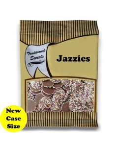 A full case of wholesale bagged sweets, Brown Jazzies prepacked sweets bags