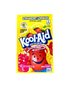 A wholesale case of Pink Lemonade Kool Aid, American Drinks.