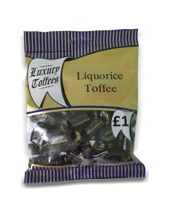 A full case of wholesale sweets, Liquorice Toffee prepacked sweets bags