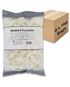 Bulk Sweets - A full case of wholesale bulk bags of Menthol and Eucalyptus 1kg