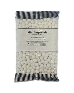 A 1kg bulk bag of mint imperials, peppermint hard candy sweets