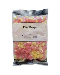 A 1kg bulk bag of pear drops boiled sweets