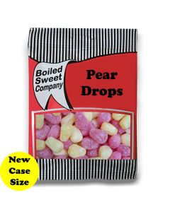 A full case of wholesale bagged sweets, Pear Drops prepacked sweets bags