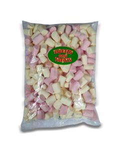Wholesale Sweets - A bulk 1kg bag of pink and white marshmallow sweets!