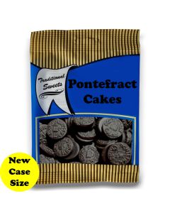 A full case of wholesale bagged sweets, Pontefract Cakes prepacked sweets bags