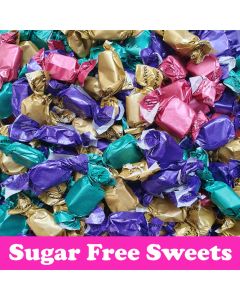 A bulk 2kg bag of sugar free assorted toffees