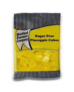 A full case of wholesale sweets, Sugar Free Pineapple Cubes, prepacked sweets bags