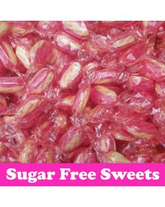 A bulk 2kg bag of sugar free rhubarb and custard sweets