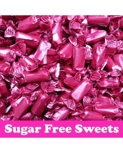A bulk 2kg bag of sugar free rum and butter toffee sweets