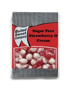 A full case of wholesale sweets, Sugar Free Strawberry and Cream, prepacked sweets bags