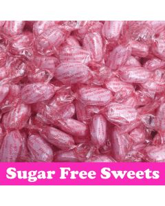 A bulk 2kg bag of sugar free sherbet strawberry sweets