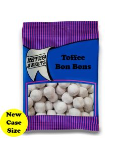 A full case of wholesale bagged sweets, Toffee Bon Bons prepacked sweets bags