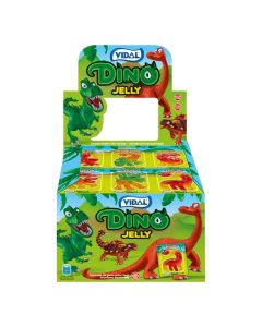 A wholesale case of jelly dinosaur shaped sweets