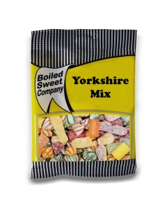 A full case of wholesale bagged sweets, Yorkshire Mix prepacked sweets bags