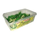 A wholesale tub of giant jelly sweets in the shape of alligators