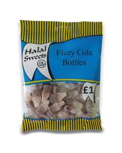 A full case of wholesale sweets, Halal Fizzy Cola Bottles prepacked sweets bags