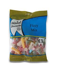 A full case of wholesale sweets, Halal Fizzy Mix prepacked sweets bags